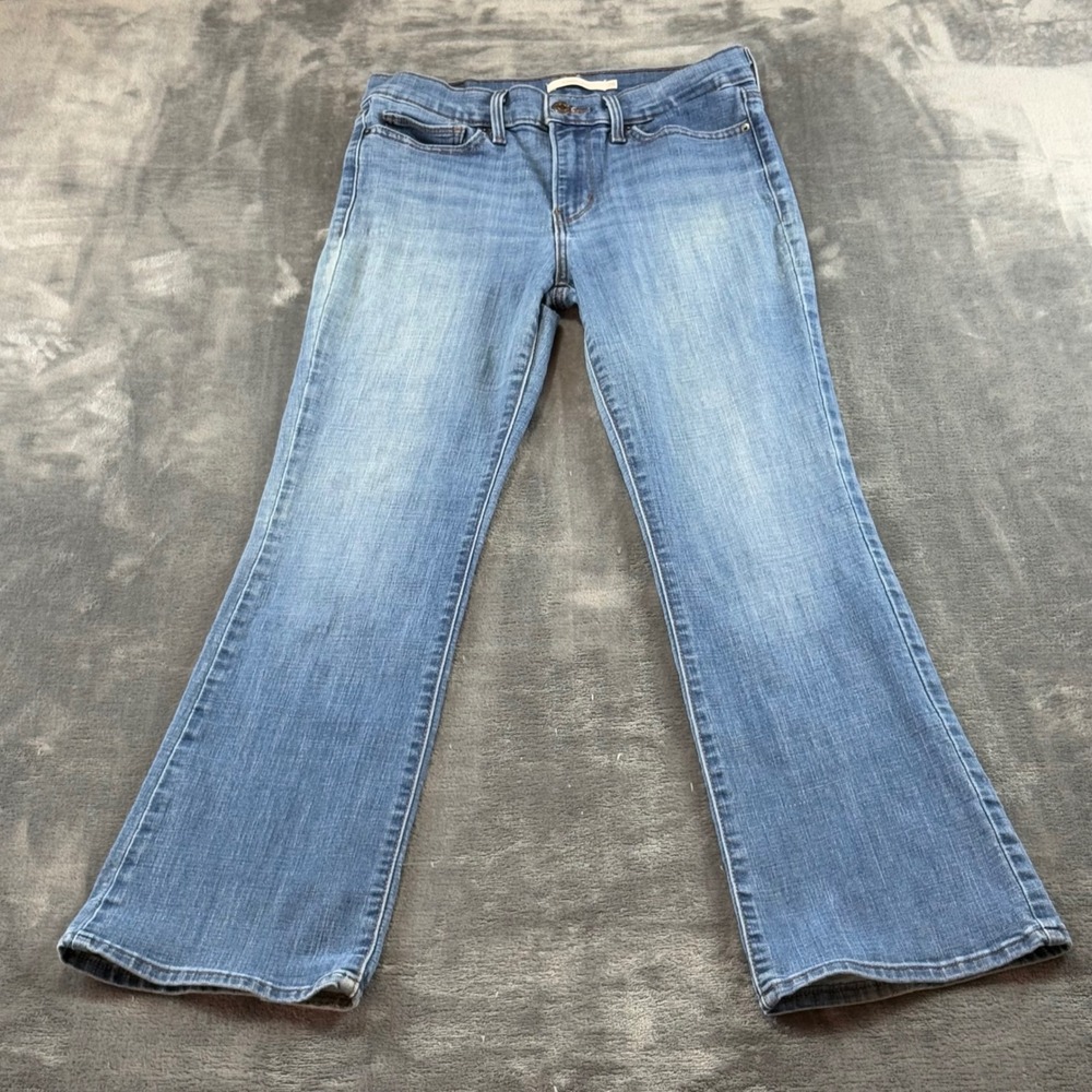 Levis Slimming Bootcut Jeans Womens 28 Blue Medium Wash Stretch Denim W28 L30